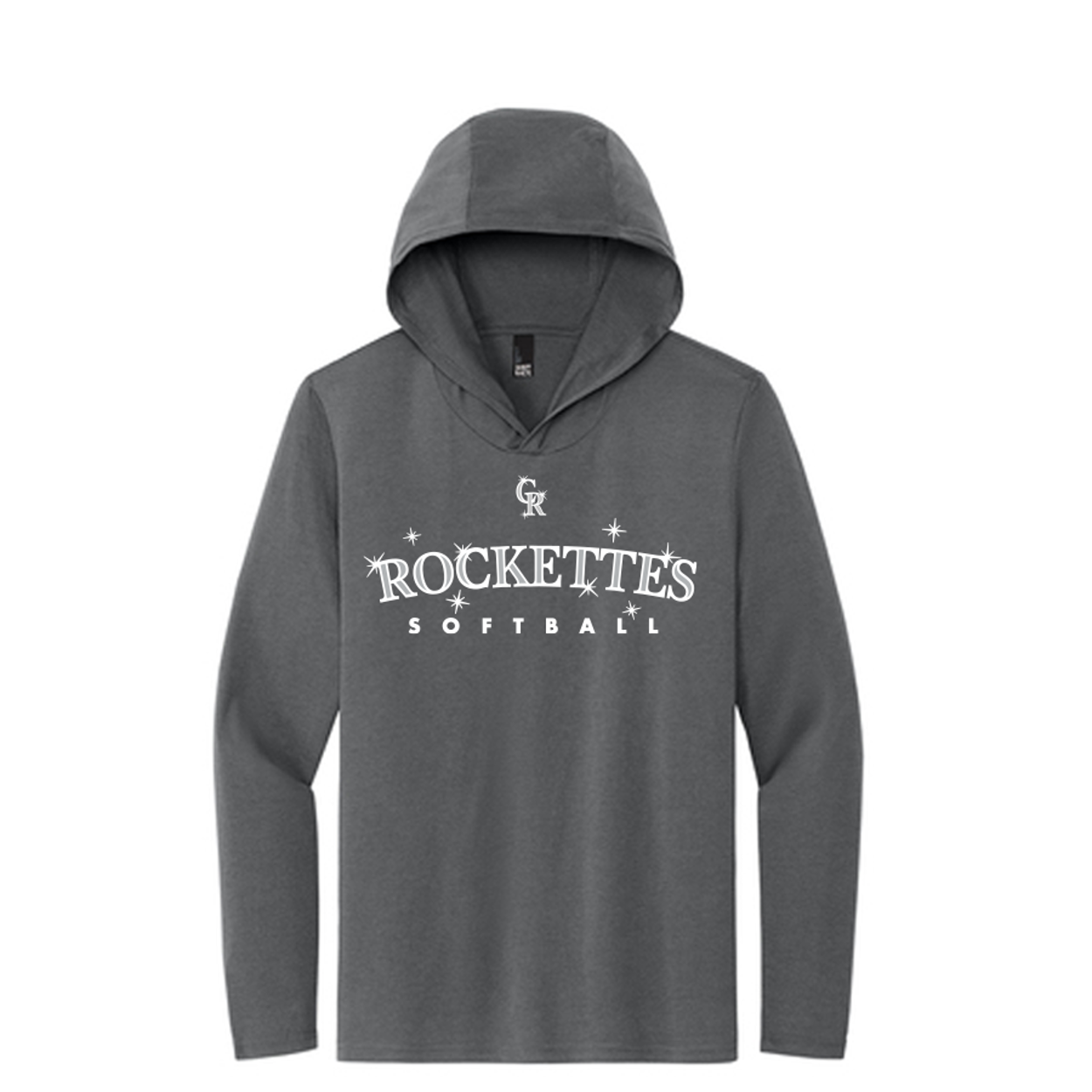 Rockettes District Long Sleeve Hooded T-Shirt Charcoal