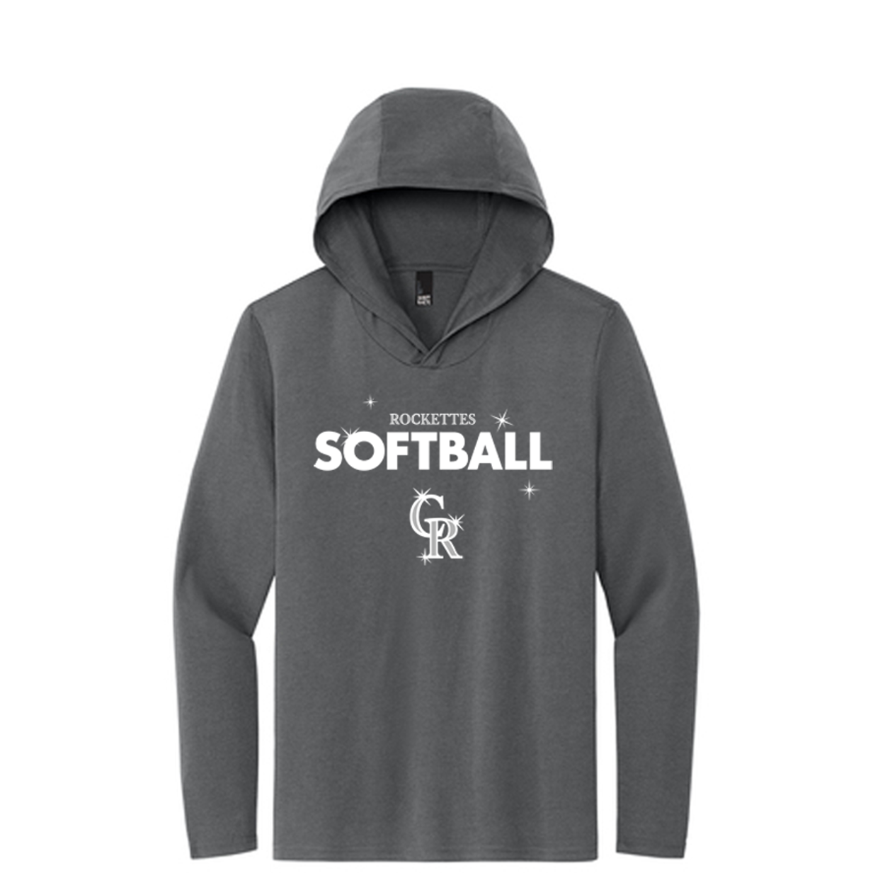 Softball District Long Sleeve Hooded T-Shirt Charcoal